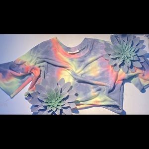 Tie-dye cropped top (flowers not included)